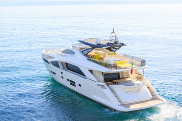luxury yacht, aerial view italian shipyard PERMARE
