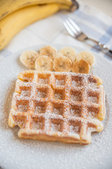 Waffeln mit Banane 