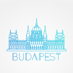 Hungarian Parliament Building. The symbol of Budapest, Hungary.