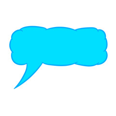 Cloud thought rectangular blue with trim of vector illustration