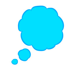 Cloud thought round blue with trim of vector illustration