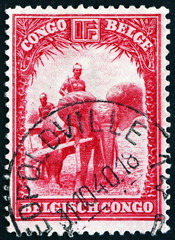 Postage stamp Belgian Congo 1932 Domesticated elephant of Api