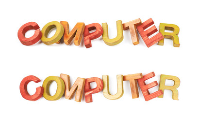 Word made of wooden letters isolated