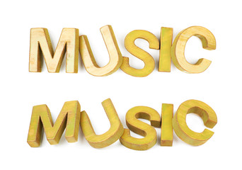 Word made of wooden letters isolated