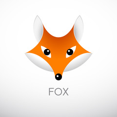 Obraz premium Vector red fox head in front view