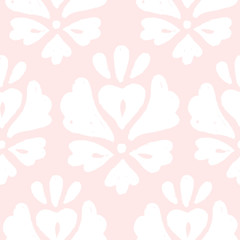 Cute pink elegant background. Vector hand drawn seamless pattern