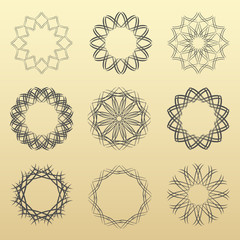 Set of abstract circular pattern.