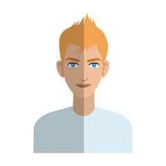 happy young man cartoon icon over white background. vector illustration