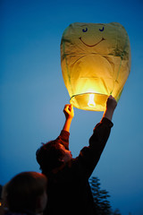 Glowing paper lantern