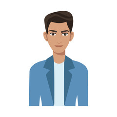 happy young man cartoon icon over white background. vector illustration