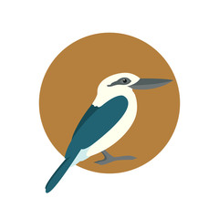 kingfisher bird vector illustration style Flat