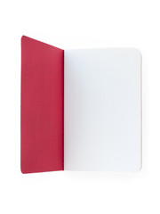 Plain empty notebook with red cover
