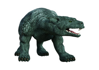 3D Rendering Gargoyle Hound on White