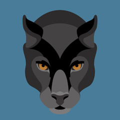 panther face vector illustration style Flat