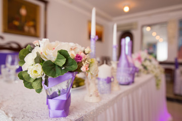 wedding decorations and decorating the restaurant