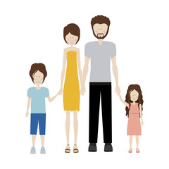 color silhouette family and dad with beard vector illustration