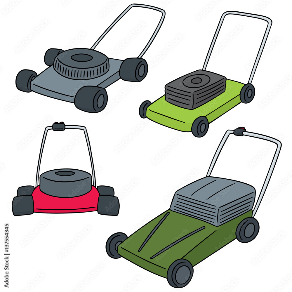 Wall mural vector  set of mower