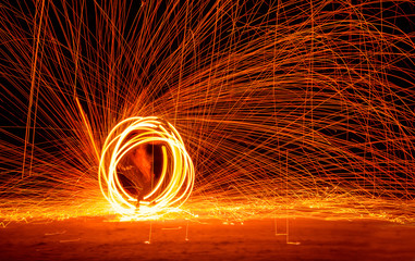 Fire Show at night on Phi-Phi island Holiday travelers