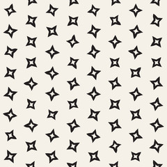 Stylish Doodle Scattered Shapes. Vector Seamless Black And White Freehand Pattern