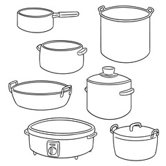 vector set of pot