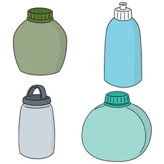 vector set of water bottle