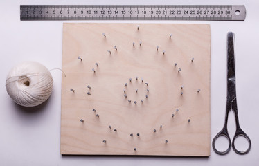 Isolated string art mandala composition