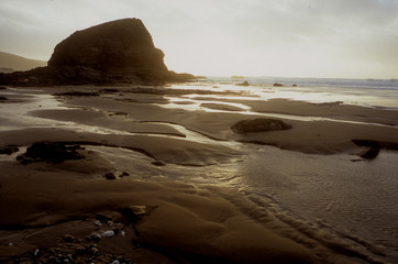 Strangles Beach Cornwall sunset