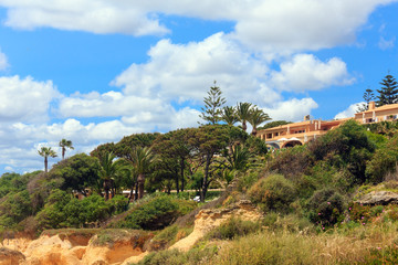 Houses on summer shore. (Portugal).