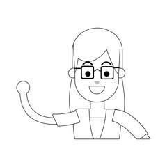 Obraz premium woman with glasses over white background. vector illustration
