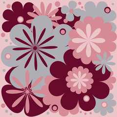Fototapeta premium Beautiful floral background in purple, gray, pink.