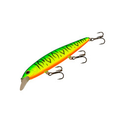 Fishing lure isolated on white. Wobbler in three color. Green and black.
