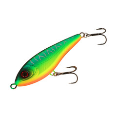 Fishing lure isolated on white. Wobbler in three color. Green and black.