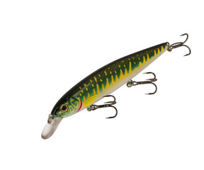 Fishing Lure Wobbler Isolated on White Background. Pike wobbler