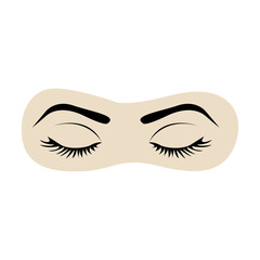 color silhouette with female eyes closed and eyebrow vector illustration