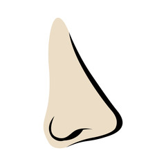 color silhouette with female nose vector illustration
