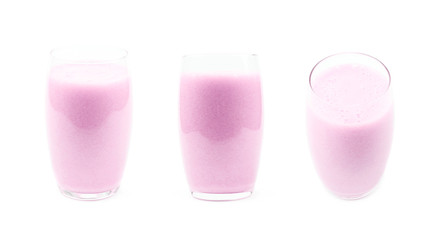 Glass filled with smoothie isolated