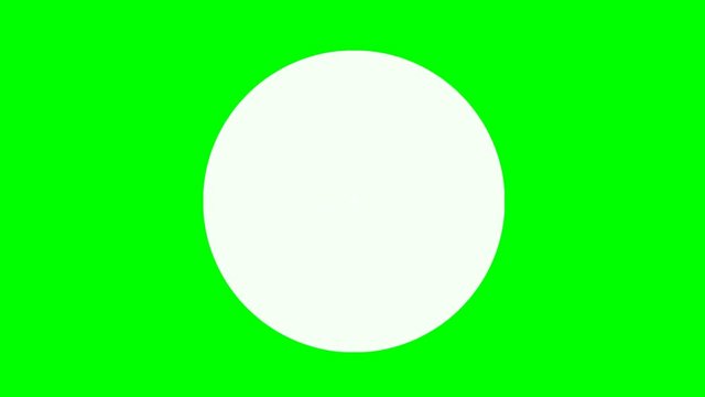 A loader - spinner animation: a double bubble circle. Use: fake mock video buffering, simulate Android / iPhone apps, YouTube buffering / loading. Green background.

