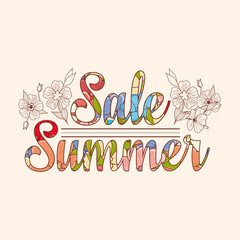 Autumn sale. Original vector drawing background.