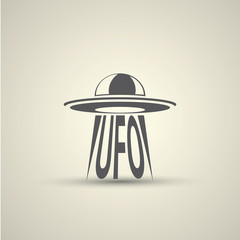 Ufo flying saucer vector icon