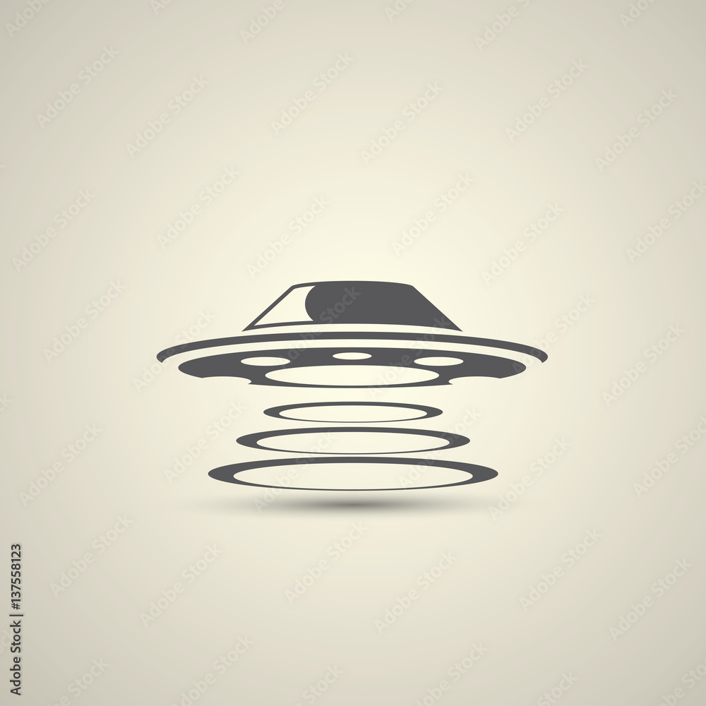 Wall mural Ufo flying saucer vector icon