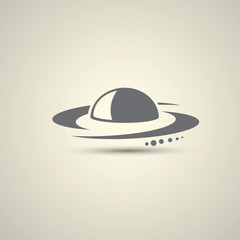 Ufo flying saucer vector icon
