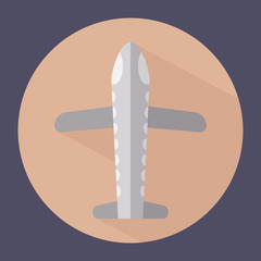 Flat icon: aircraft. Vector illustration.