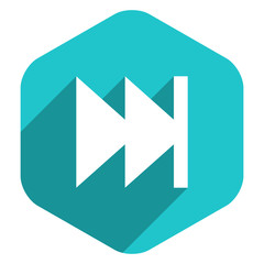 Arrow Sign Last or First Icon Hexagon Button