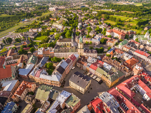 Fototapeta Lublin z lotu ptaka. Stare miasto z powietrza.