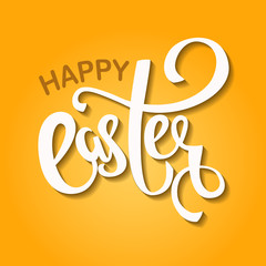 Happy Easter handlettering greeting card, poster background.