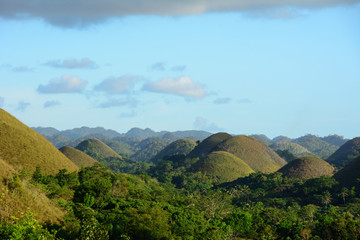 Fototapeta na wymiar Chocolate hills on Bohol Island in Philippines