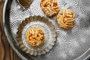 Chak-chak traditional asian sweet dessert