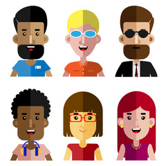 Set vector icons avatar people in bussiness, industries and offices