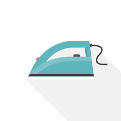 Iron icon in flat design for laundry service