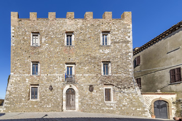 The beautiful palace of the Rocca Aldobrandesca of Manciano, Grosseto, Tuscany, Italy, on a sunny day
